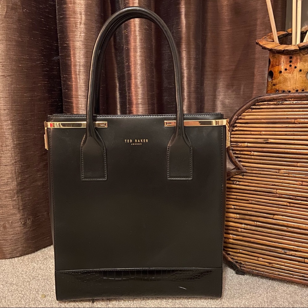 Ted Baker black leather tote bag